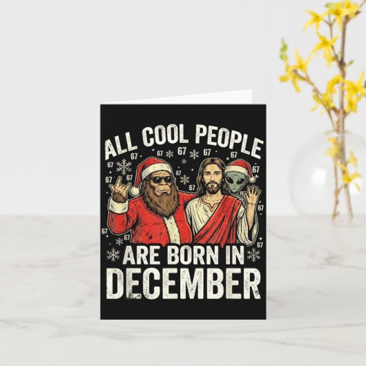 Christmas Birthday Humor Funny Jesus Born In Decem Karte (Gelbe Blume)