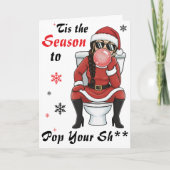Christmas Birthday Mrs Santa Claus Bubblegum Funny Karte (Vorderseite)
