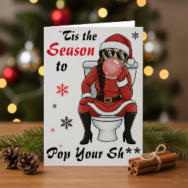 Christmas Birthday Mrs Santa Claus Bubblegum Funny Karte