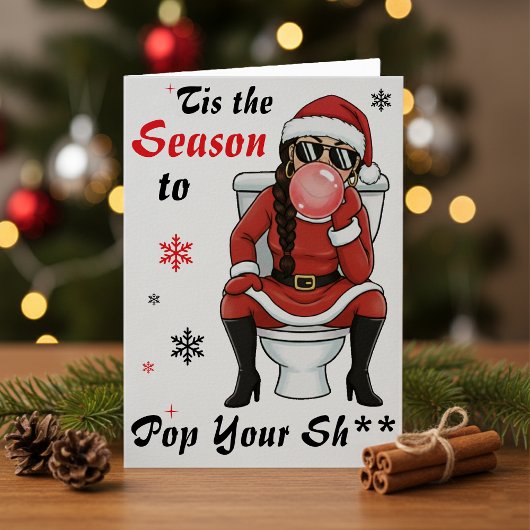 Christmas Birthday Mrs Santa Claus Bubblegum Funny Karte