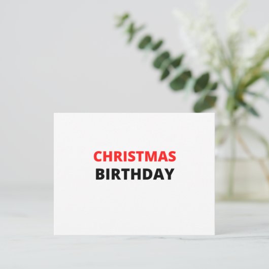 CHRISTMAS BIRTHDAY POSTKARTE (Stehend Vorderseite)
