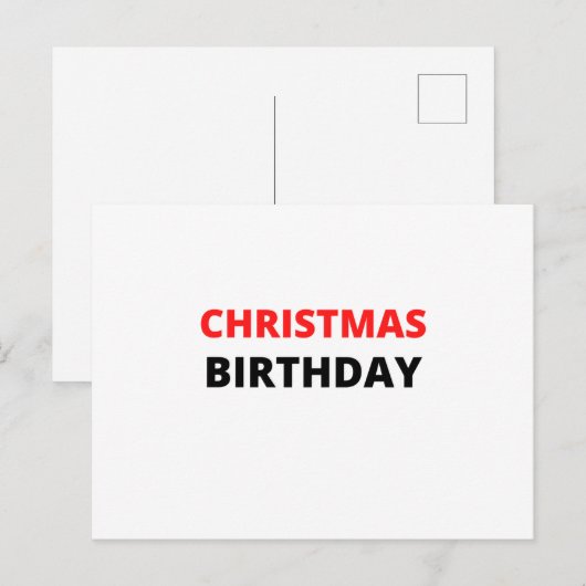 CHRISTMAS BIRTHDAY POSTKARTE (Vorne/Hinten)