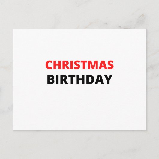 CHRISTMAS BIRTHDAY POSTKARTE (Vorderseite)
