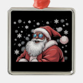 Christmas Black African American Santa Xmas Ornament Aus Metall (Vorne)