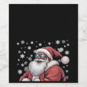 Christmas Black African American Santa Xmas Weinetikett (Einzelnes Label)