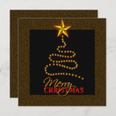 Christmas Black and Gold Party Einladung laden ein (Vorne/Hinten)