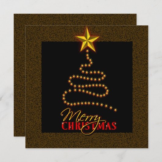 Christmas Black and Gold Party Einladung laden ein (Vorne/Hinten)