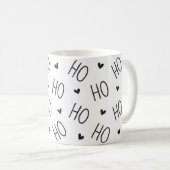 Christmas Black and White Coffee Mug Ho Ho Ho Kaffeetasse (VorderseiteRechts)