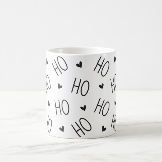 Christmas Black and White Coffee Mug Ho Ho Ho Kaffeetasse (Mittel)