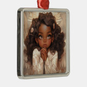 Christmas Black Angel Elegance Ornament Aus Metall (Rechts)