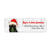 Christmas Black Bombay Cat mit Name-Adresse (Vorne)