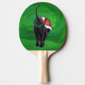 Christmas Black Cat auf Green Tischtennis Schläger (Rückseite)