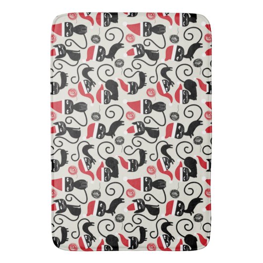 Christmas Black Cat Badematte (Vorderseite Vertikal)