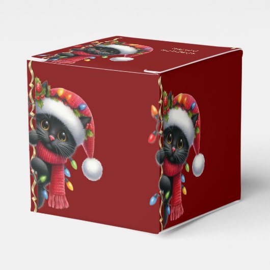 Christmas Black Cat Holiday Favor Box Geschenkschachtel (Vorderseite)