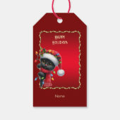Christmas Black Cat Holiday Geschenk Tag Geschenkanhänger (Rückseite)