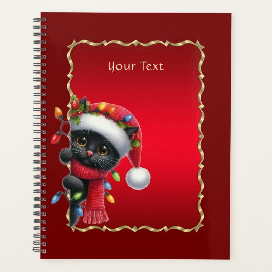 Christmas Black Cat Holiday Planner Planer (Vorderseite)