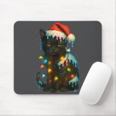 Christmas Black Cat Ice Cream Drip Santa Hat Cute  Mousepad (Mit Mouse)