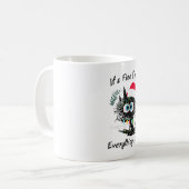 Christmas Black Cat Panic Humor It’s Fine Everythi Kaffeetasse (Vorderseite Links)