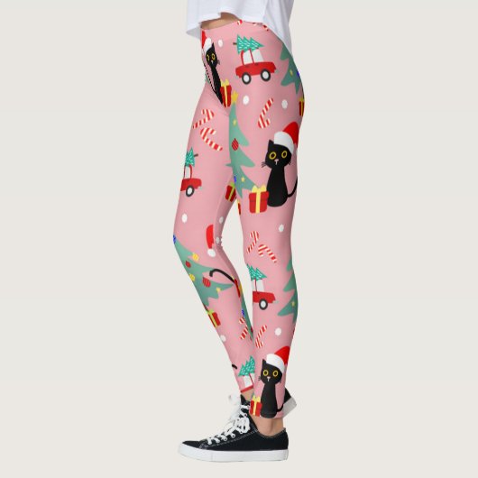 Christmas Black Cat Pattern Leggings (Links)