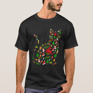 Christmas Black Cat Rentier Antlers Catmas Women T-Shirt