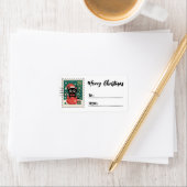 Christmas Black Cat Stamp Sticker Label Adressaufkleber (Insitu)
