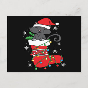 Christmas Black Cat Strumpfs Urlaub Cooles Geschen Postkarte