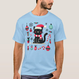 Christmas Black Cat T-Shirt