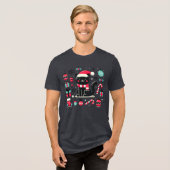 Christmas Black Cat Tri-Blend Shirt (Vorderseite voll)