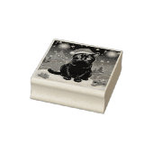 Christmas Black Cat - Weihnachtsmannmütze Personal Gummistempel (Stempel)