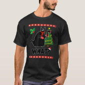Christmas Black Cat What Xmas Costume for party T-Shirt (Vorderseite)