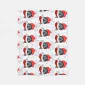 Christmas Black Cat with Red Scarf Fleecedecke (Vorderseite)