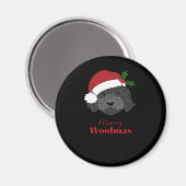 Christmas Black Cockapoo, Cavapoo, Cavoodle, Fröhl Magnet (Vorderseite/Rückseite)