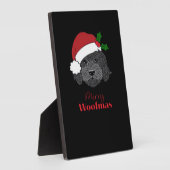 Christmas Black Cockapoo, Cavapoo, Cavoodle, Merry Fotoplatte (Seite)