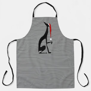 Christmas Black Dog Greyhound mit Weihnachtsmannmü Schürze