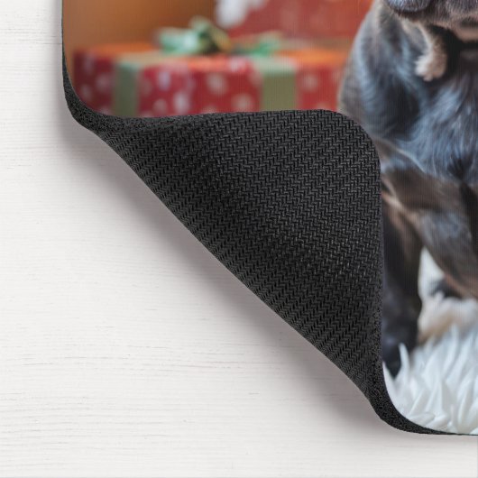 Christmas Black French Bulldog Mousepad (Ecke)