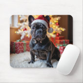 Christmas Black French Bulldog Mousepad (Mit Mouse)