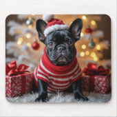 Christmas Black French Bulldog Mousepad (Vorne)