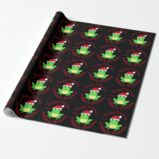 Christmas Black Frog Weihnachtsmannmütze Neuheit Geschenkpapier (Ungerollt)