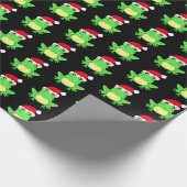 Christmas Black Frog Weihnachtsmannmütze Pattern N Geschenkpapier (Ecke)