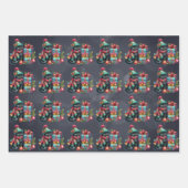 Christmas Black Kittens auf Soft Black Geschenkpapier Set (Vorderseite 2)