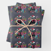 Christmas Black Kittens auf Soft Black Geschenkpapier Set (Beispiel)