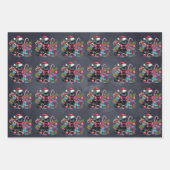 Christmas Black Kittens auf Soft Black Geschenkpapier Set (Vorderseite)