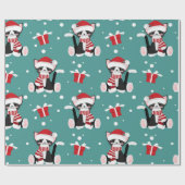 Christmas Black Kitty Pattern Geschenkpapier (Flach)