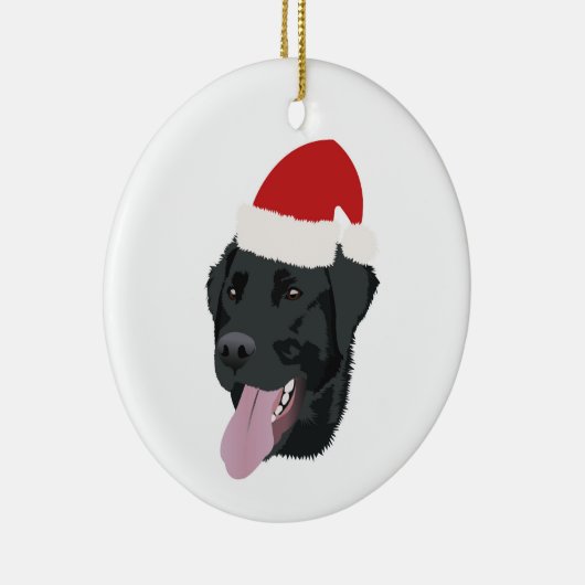 Christmas Black Lab Ceramic Ornament (Rechts)