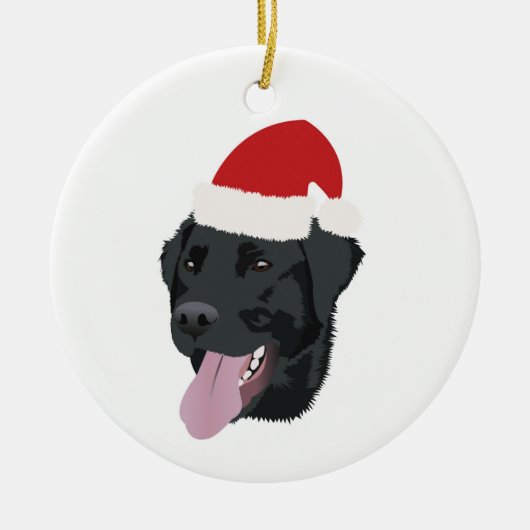 Christmas Black Lab Ceramic Ornament (Vorne)