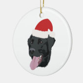 Christmas Black Lab Ceramic Ornament (Links)