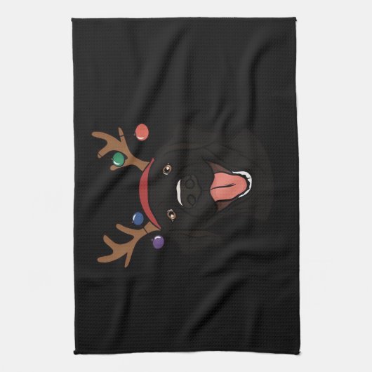 Christmas Black Lab Essential T-Shirt Geschirrtuch (Vertikal)