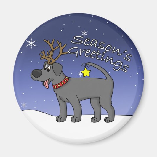 Christmas Black Lab Magnet (Vorne)