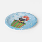 Christmas Black Lab Pappteller (Schrägansicht)