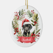 Christmas Black Lab Personalisiert Keramik Ornament (Rechts)